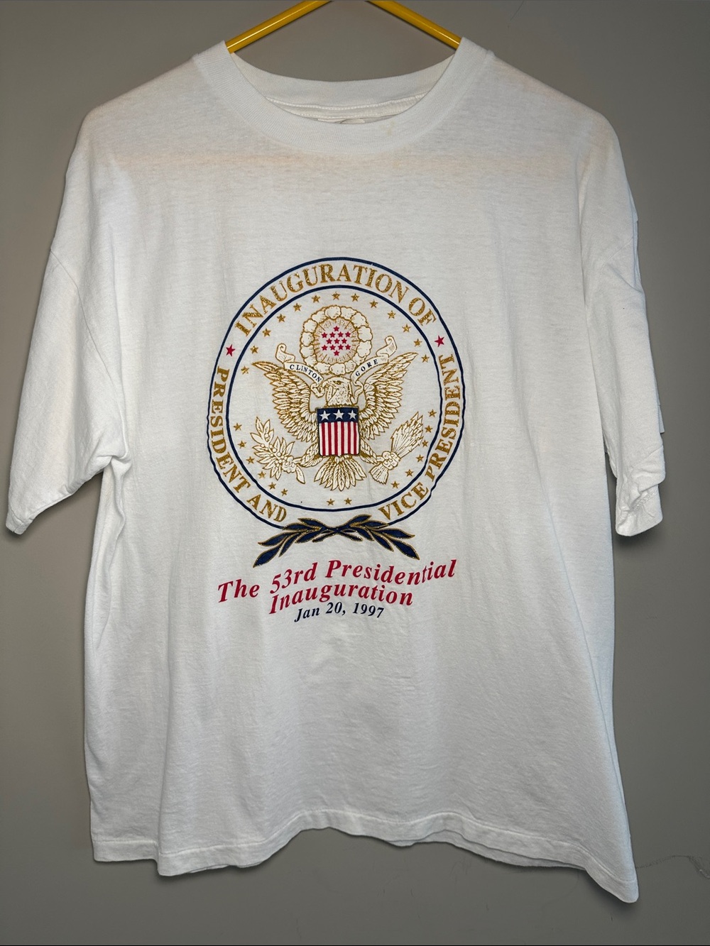 Bill Clinton inauguration vintage St. Evans White Cotton t-shirt